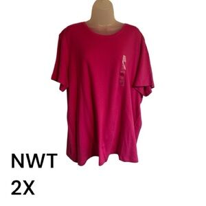 NWT SPRING/SUMMER Pink Short Sleeve Tee PLUS: 2X #B